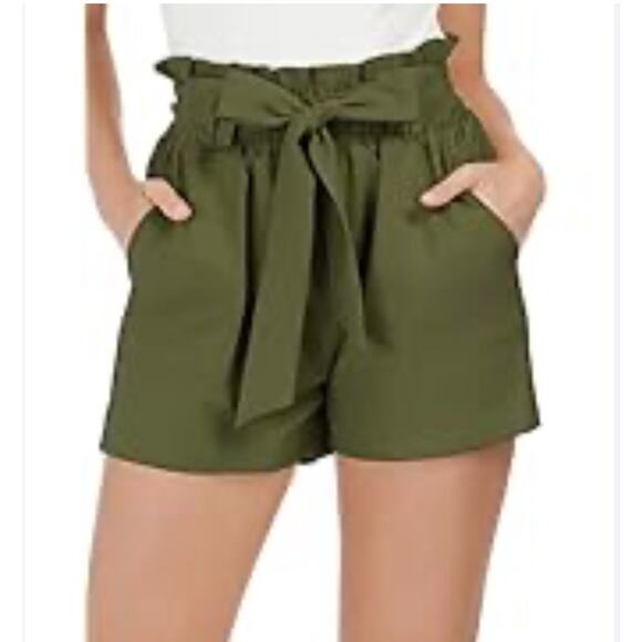 Grace Karin Pants - Grace Karin, Olive Green Shorts, Size M 1363o